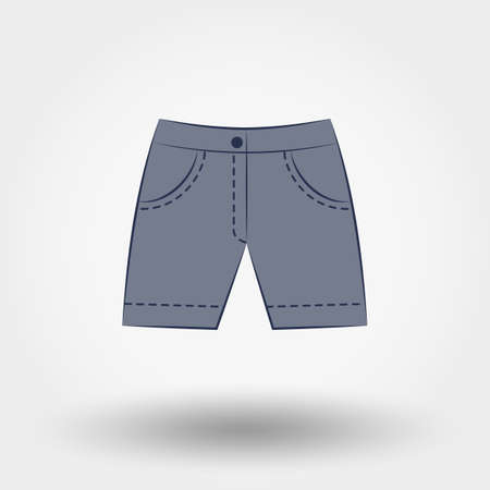 Denim shorts.  Icon for web and mobile application. Vector illustration on a white background.のイラスト素材