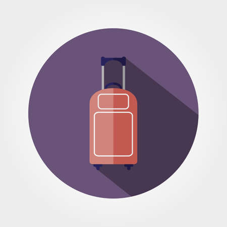 Luggage. Icon for web and mobile application. Vector illustration of a button with a long shadow. Flat design style.のイラスト素材