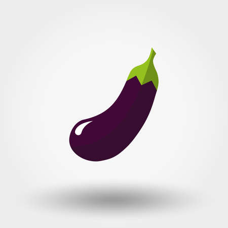 Eggplant. Food Icon for web and mobile application. Vector illustration on a white background. Flat design style.のイラスト素材