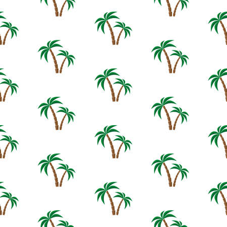 Palm trees. Seamless pattern. Vector illustration on a white background. Swatch inside.のイラスト素材