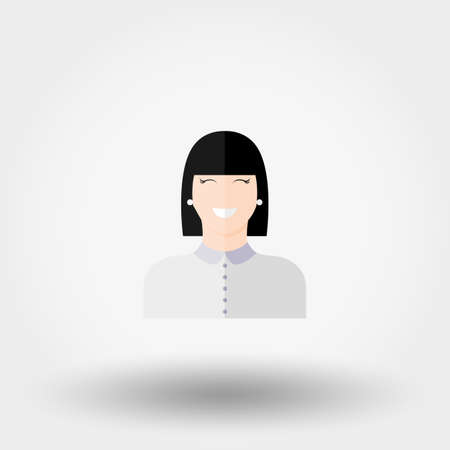 Administrator. Manager. Girl. Icon for web and mobile application. Vector illustration on a white background. Flat design style.のイラスト素材