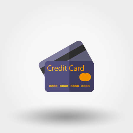 Credit card. Icon for web and mobile application. Vector illustration on a white background. Flat design style.のイラスト素材