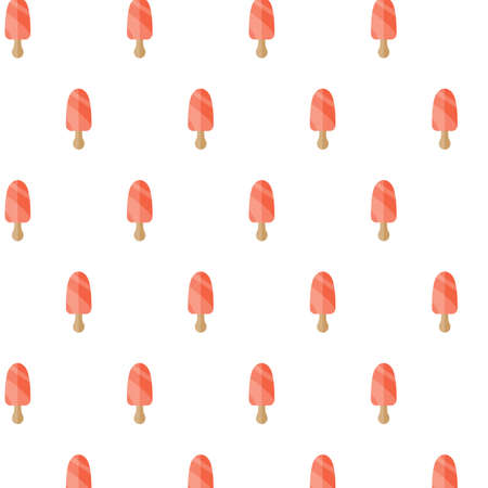 Ice cream. Seamless pattern. Vector illustration on a white background. Swatch inside.