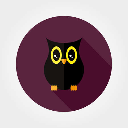 Silhouette owl. Halloween. Icon for web and mobile application.のイラスト素材