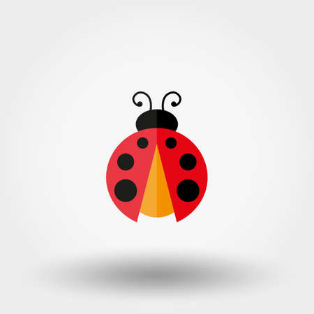Ladybug. Baby toy. Icon for web and mobile application. Vector illustration on a white background. Flat design styleのイラスト素材