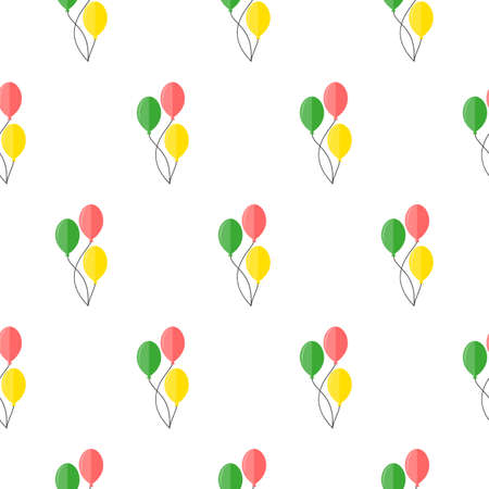 Balloons. Vector seamless pattern. Flat design style. Swatch insideのイラスト素材