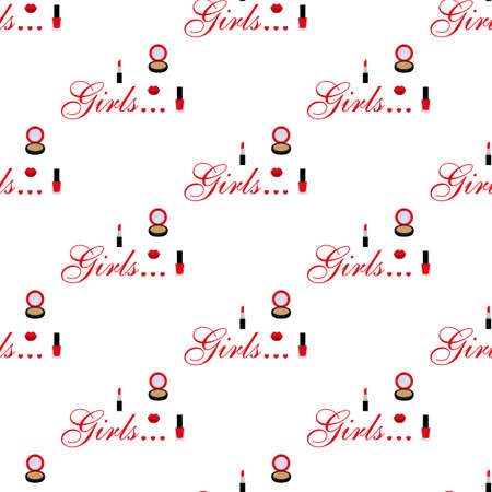 Cosmetic seamless pattern.のイラスト素材