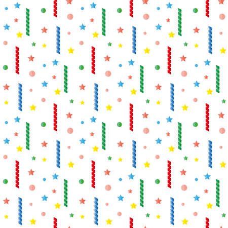 Serpentine, tinsel, sequins, confetti. Pattern.