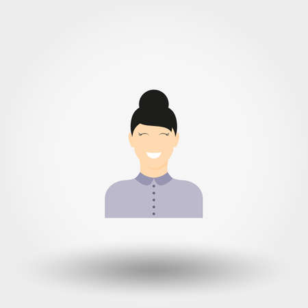 Girl. Secretary. Vector icon.のイラスト素材