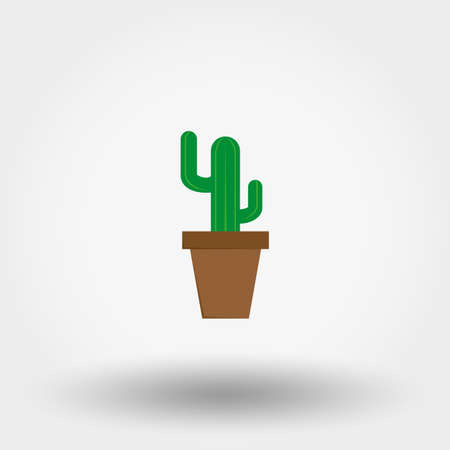Cactus in a flowerpot. Indoor plant.のイラスト素材