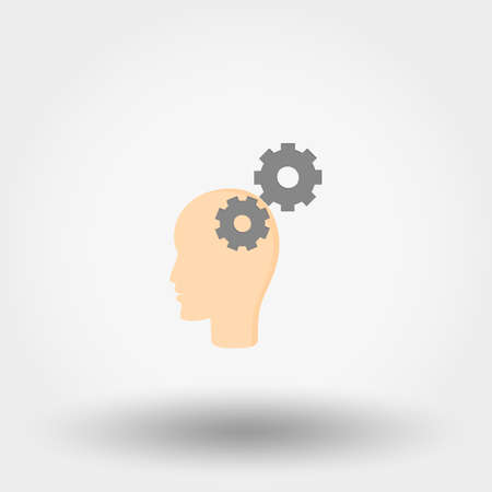 Brain activity. Icon. Flat.のイラスト素材