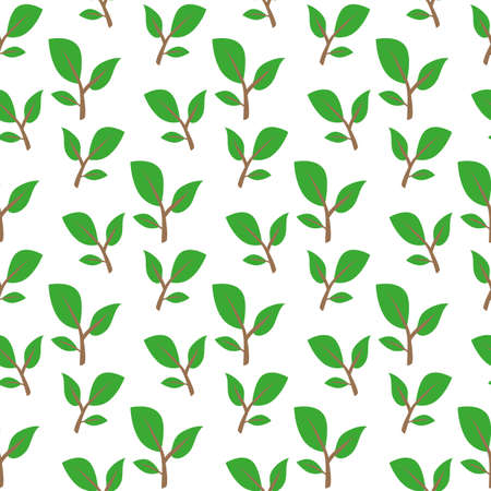 Green twig. Pattern.のイラスト素材