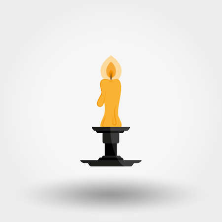Candle in candlestick illustration.のイラスト素材