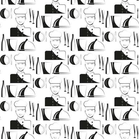 Kitchen chef pattern.のイラスト素材