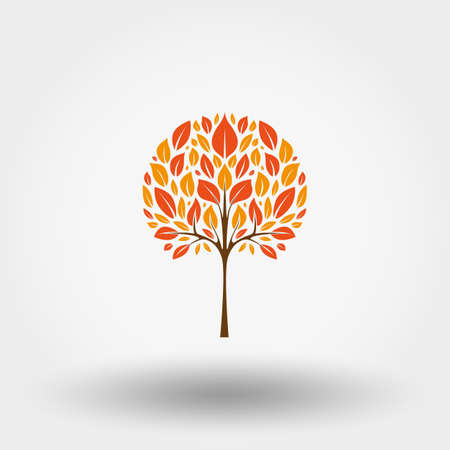 Autumn tree. Icon for web and mobile application. Can be used for design greeting card, invitation, bannerのイラスト素材