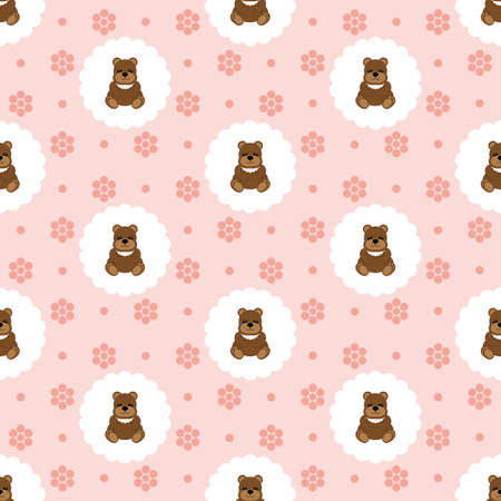 Teddy bear baby. Seamless vector illustration. Flat.のイラスト素材