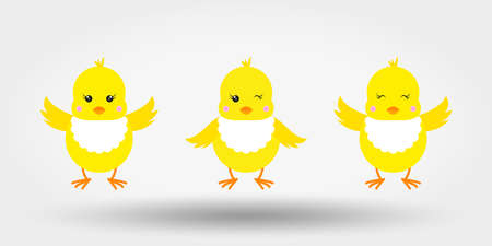 Chicks in bib. Icon. Vector illustration. Flat designのイラスト素材