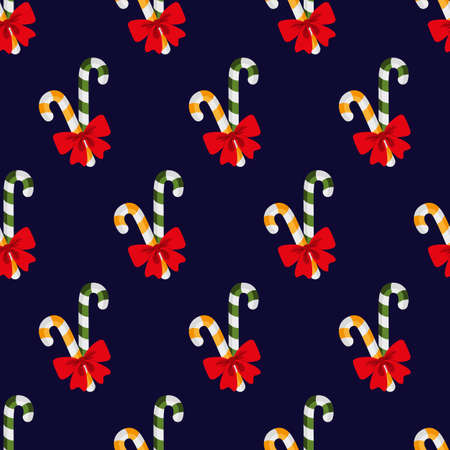 Lollipops. Christmas sweets. Pattern. Seamless vector illustration. Flat design style.のイラスト素材