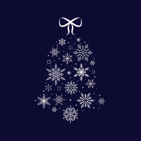 Snowflake bell. Christmas and New Year. Vector illustration. Flat designのイラスト素材