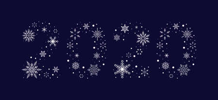 2020 from snowflakes. New Year. Vector illustration. Flat designのイラスト素材