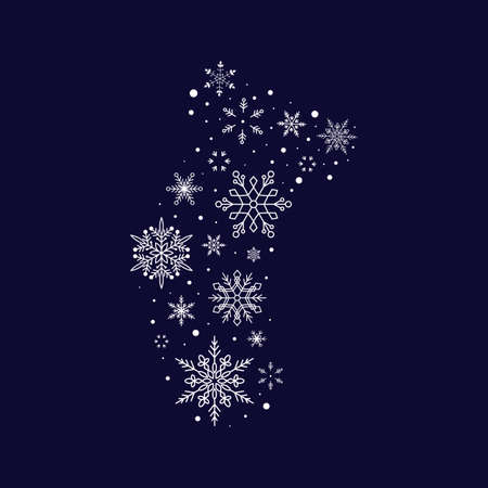 Snowflake sock. Christmas and New Year. Vector illustration. Flat designのイラスト素材