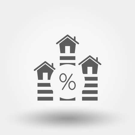 Interest rate on real estate - mortgage. Icon. Vector. Flat . Silhouette.のイラスト素材