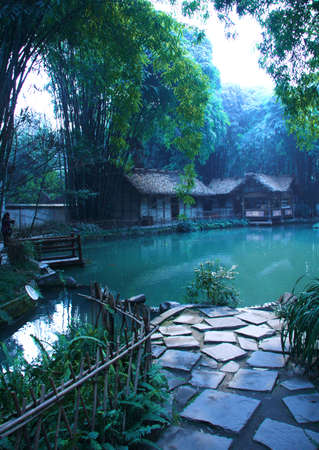Chinese cottage viewのeditorial素材