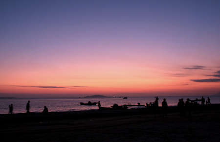 sunset in the eveningの写真素材