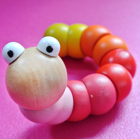 wooden caterpillarの写真素材