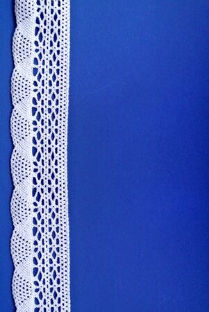 white embroidered ribbonの写真素材