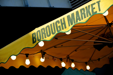 market umbrella with lightsのeditorial素材