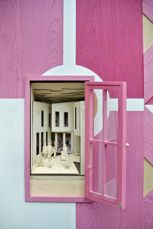 London,uk. 23 May 2018: clerkenwell design week decorated wallのeditorial素材