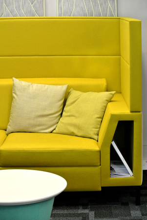 colorful sofa with cushions