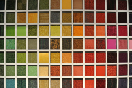 the colored scraps of carpetの写真素材