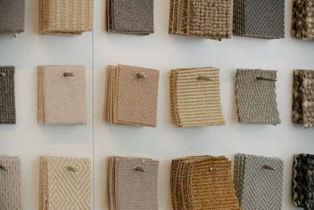 the colored scraps of carpet