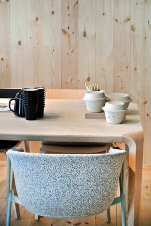 the wooden work desk