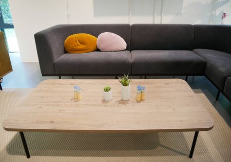 fabric armchair with coffee table