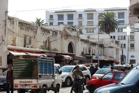 The street of Casablanca is full of cars.のeditorial素材