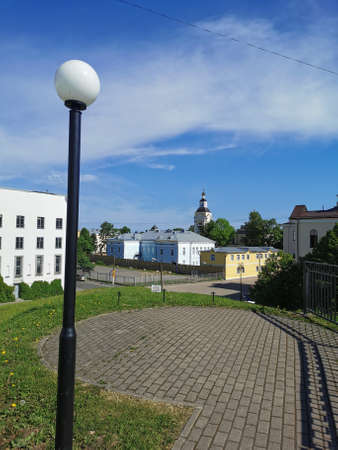 View from the observation deck of the Hermitage - Vyborg Exhibition Center on the houses and the...