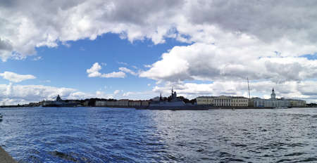 The frigate Admiral of the Fleet Kasatonov and the Corvette Stoyky in the Neva water area for the...