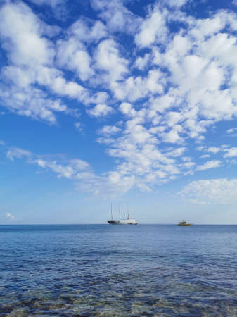 Protaras. Famagusta area. Cyprus. The largest sailing yacht in the world, an eight-deck motorsailer...