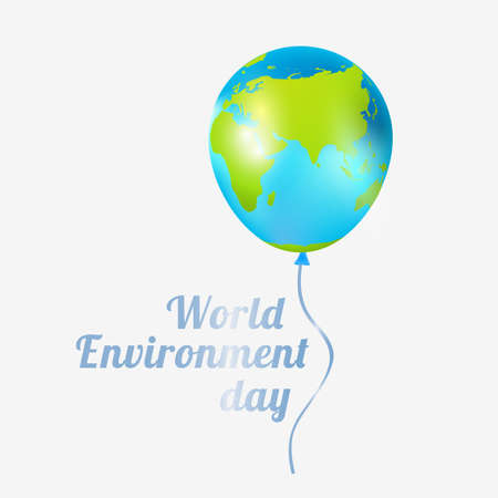 Environment day balloon holiday vector Eco white background.のイラスト素材