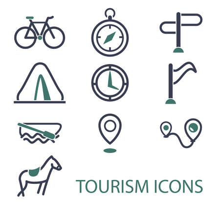 Print tourism iconsのイラスト素材