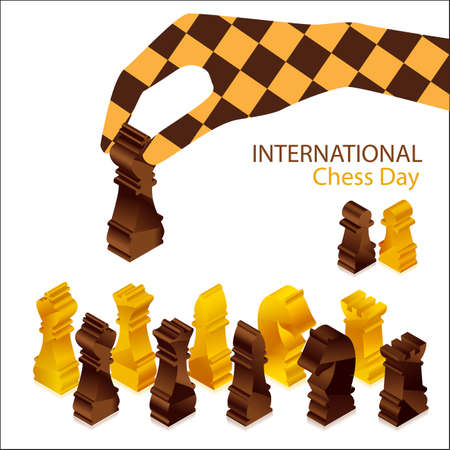 hand holding chess pieceのイラスト素材