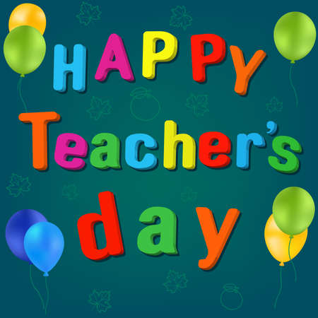 balloons school backpack teacher's day vector illustrationのイラスト素材