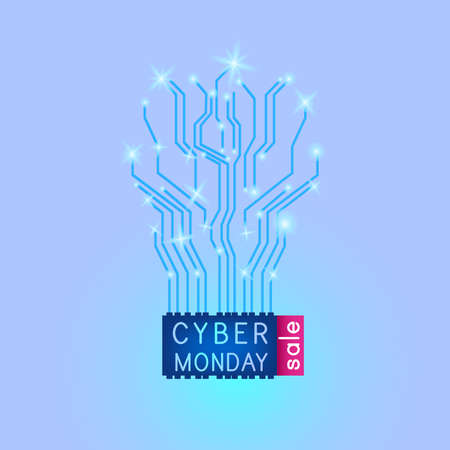 Print Cyber Monday vector illustrationのイラスト素材