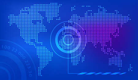 World map point blue background earth vector