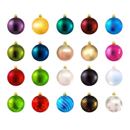 Christmas tree toys with confetti new yearのイラスト素材