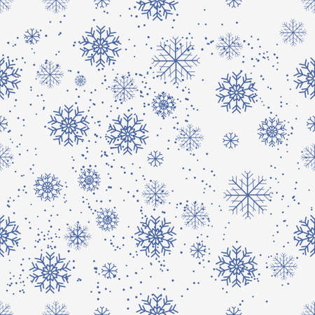 pattern of snowflakes on a white background vector