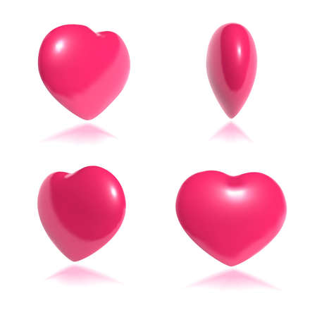 spinning pink heart 3D vector artのイラスト素材